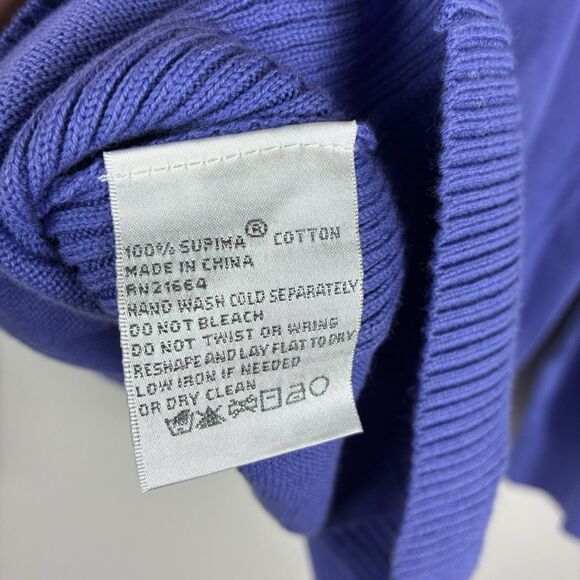 Foxcroft Pullover Half zip Sweater Woman’s XXL Supima Cotton Blue NWT Preppy - Picture 7 of 8